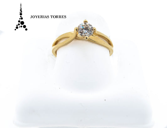 Anillo GIA con diamante en forma brillante