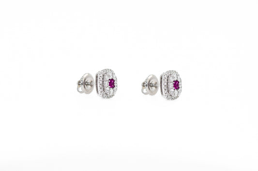 Aretes de oro con Incrustaciones de Diamante