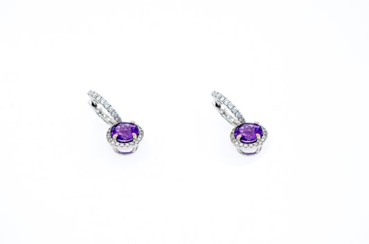 Aretes de oro con Incrustaciones de Diamante