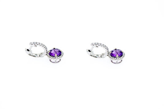 Aretes de oro con Incrustaciones de Diamante