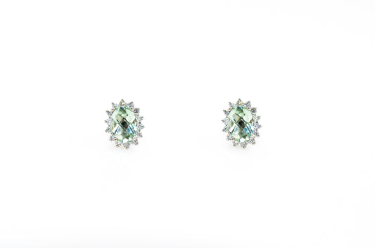 Aretes de oro con Incrustaciones de Diamante