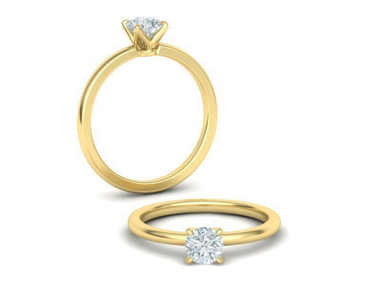 Anillo De Compromiso Four Claw con Solitario Oro 14k
