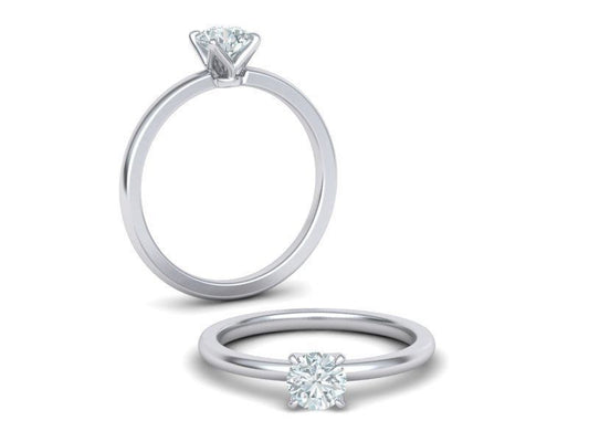 Anillo De Compromiso Four Claw con Solitario Oro 14k