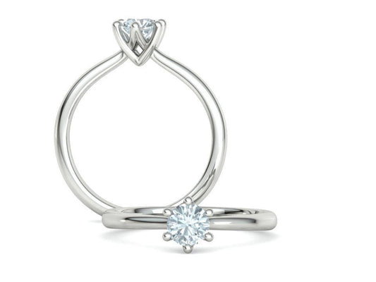 Anillo de Compromiso Oro con Brillante Diamante Central