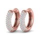 Aretes de Aros Redondos de 15 mm con Brillantes Incrustaciones