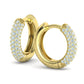 Aretes de Aros Redondos de 15 mm con Brillantes Incrustaciones