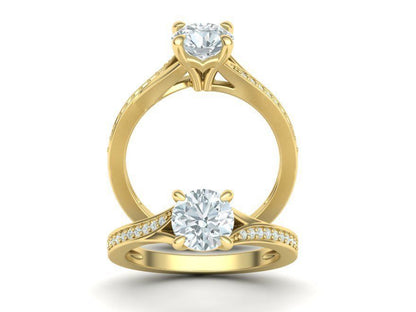 Anillo de Compromiso Solitaire con Incrustaciones