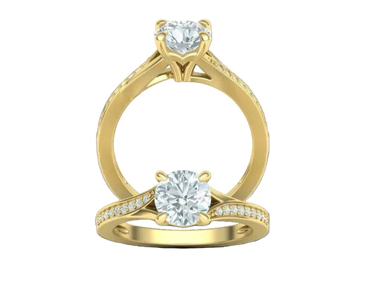 Anillo de Compromiso Solitaire con Incrustaciones