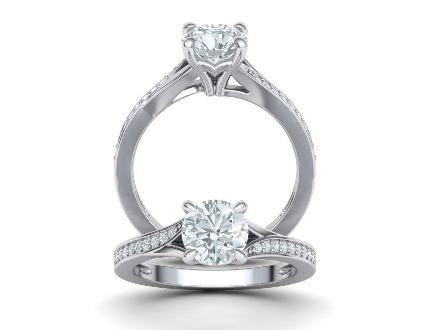 Hermoso Anillo de Compromiso Solitaire con Diamante de 1Ct.