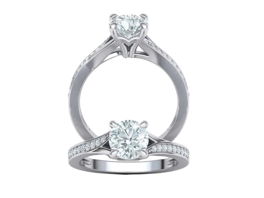 Anillo de Compromiso Solitaire con Incrustaciones