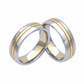 Dúo de Argollas  de Matrimonio Bicolor Clásica