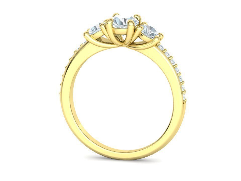 Anillo de Compromiso Trilogía Brillante con Incrustaciones