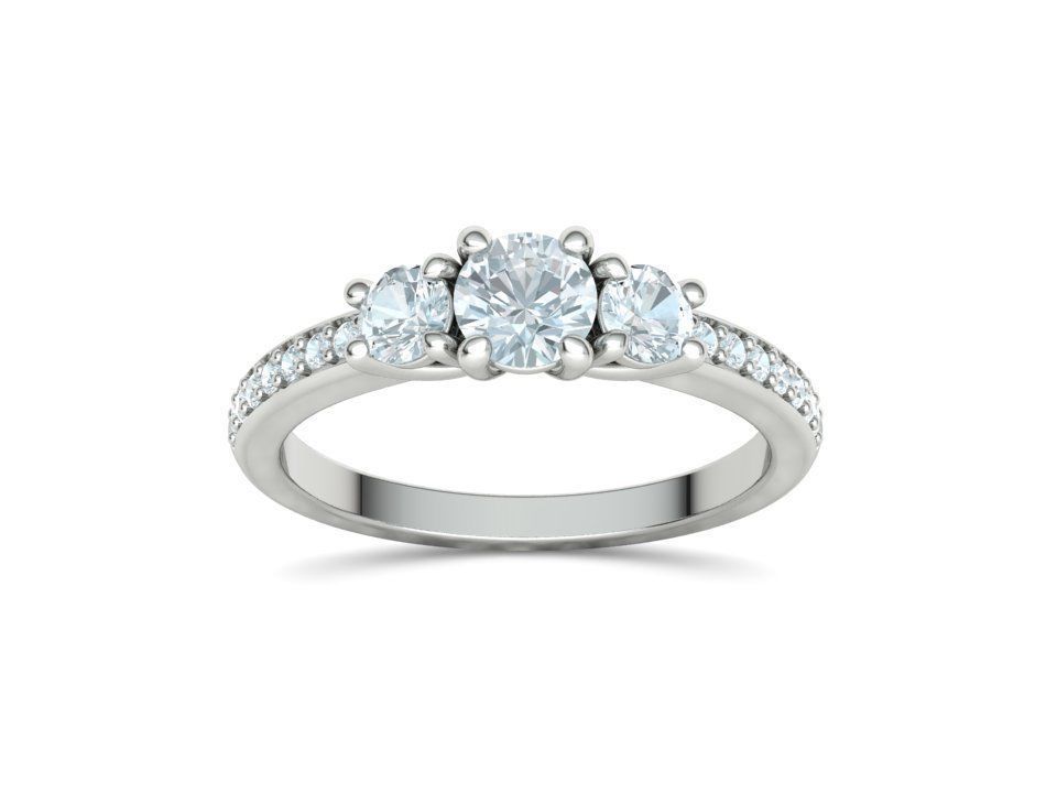 Anillo de Compromiso Trilogía Brillante con Incrustaciones