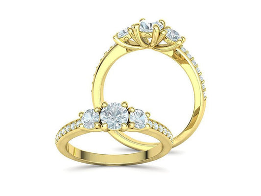 Anillo de Compromiso Trilogía Brillante con Incrustaciones