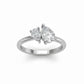 Anillo de Compromiso Toi et Moi con Diamantes Corte Pera