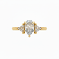Anillo de Compromiso de 3 Piedras con Diamante Pera y Triángulos Laterales