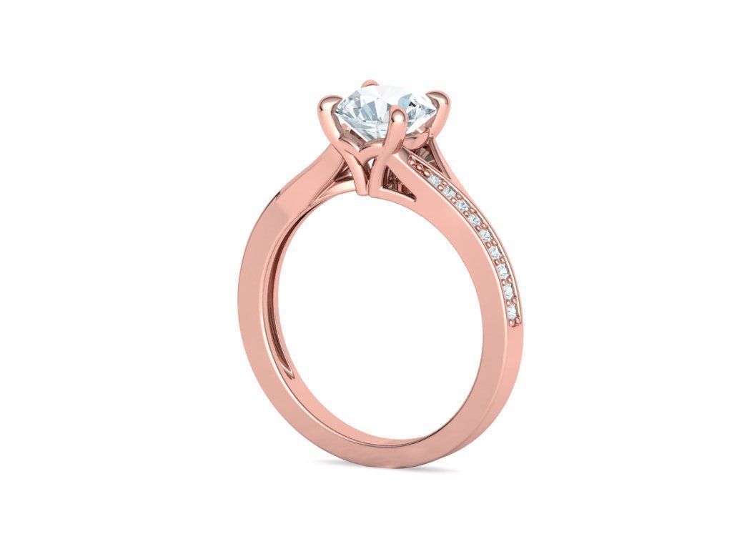 Anillo de Compromiso Solitaire con Incrustaciones
