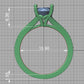 Anillo de Compromiso Solitaire con Incrustaciones