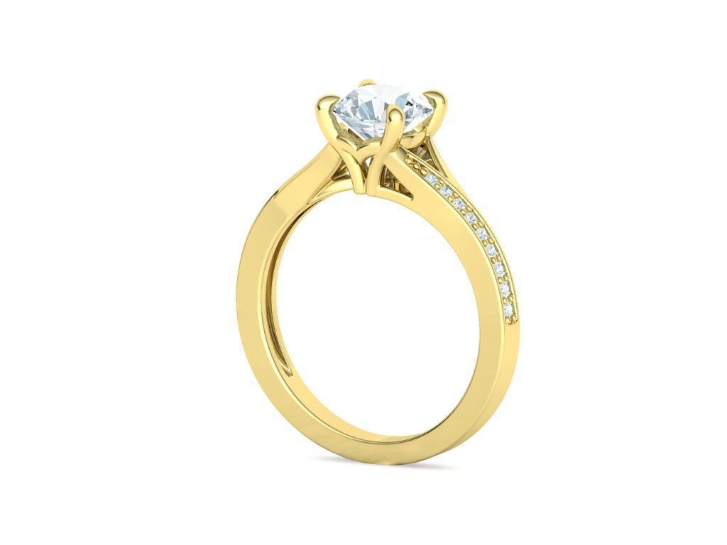 Anillo de Compromiso Solitaire con Incrustaciones