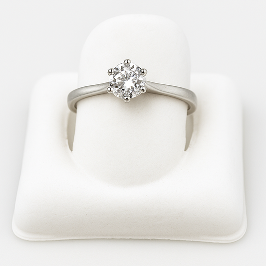 Anillo GIA con diamante redondo corte brillante