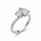 Anillo de Compromiso Toi et Moi con Diamantes Corte Pera