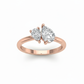 Anillo de Compromiso Toi et Moi con Diamantes Corte Pera