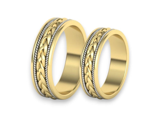 Hermoso Set de Argolla Strong Bond de Oro 14k