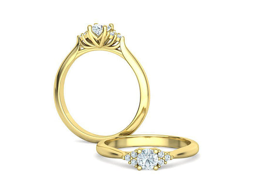 Anillo de Compromiso de Oro 14k con Incrustaciones