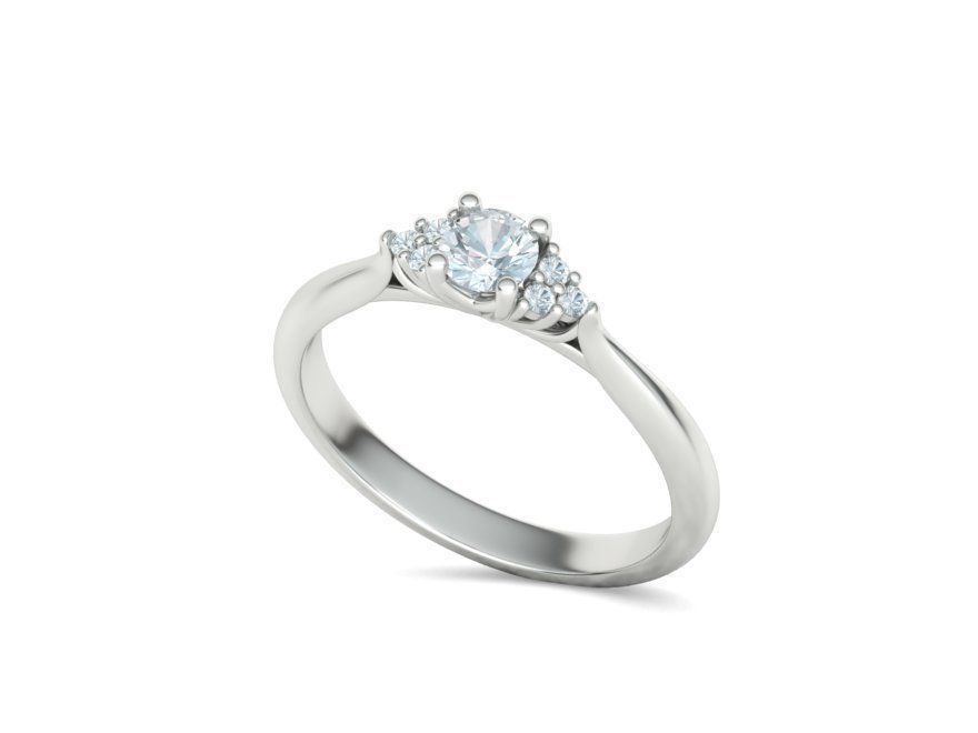 Anillo de Compromiso de Oro 14k con Incrustaciones