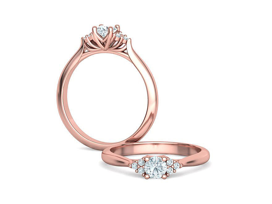 Anillo de Compromiso de Oro 14k con Incrustaciones