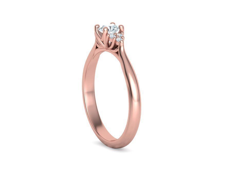 Anillo de Compromiso de Oro 14k con Incrustaciones