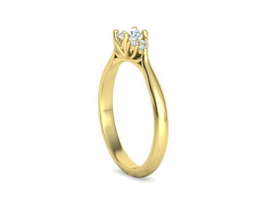 Anillo de Compromiso de Oro 14k con Incrustaciones