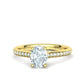 Anillo de Compromiso de Oro con Diamantes Central Ovalada Brillante