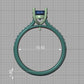 Anillo de Compromiso con Incrustación Ovalado y Halo Oculto