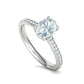 Anillo de Compromiso de Oro con Diamantes Central Ovalada Brillante