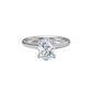 Anillo de Compromiso con Incrustación Oval y Halo Oculto