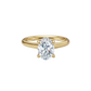 Anillo de Compromiso con Incrustación Oval y Halo Oculto