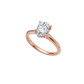 Anillo de Compromiso con Incrustación Oval y Halo Oculto