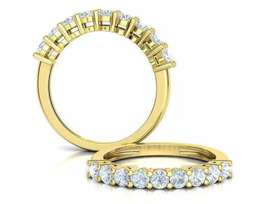 Churumbela Eternity Ring con Arco de Incrustaciones Preciosas