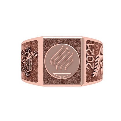 Anillo Graduación con Logo Frontal 14mm de Oro