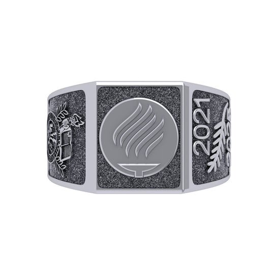 Anillo Graduación con Logo Frontal 14mm de Oro
