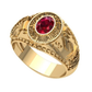 Anillo de Graduación Acompañada de una Incrustación de Zirconia Ovalada