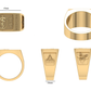 Anillo de Graduación Rectangular con Logo Grabado
