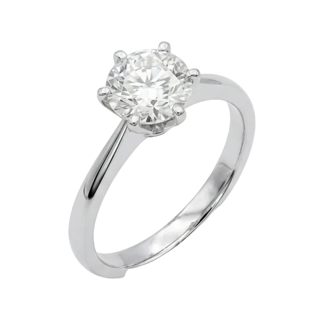 Anillo de Compromiso Oro 14K - Diamante Corte Redondo 1.50 CTW