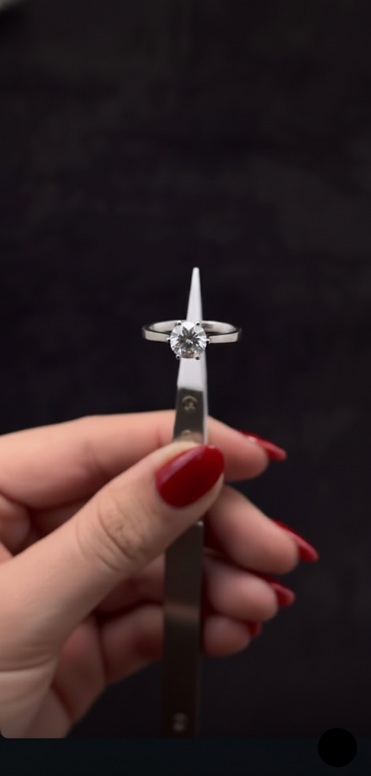 Anillo de Compromiso Oro 14K - Diamante Corte Redondo 1.50 CTW