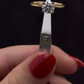 Anillo de Compromiso Oro 14K - Diamante Corte Redondo Brillante 1.00 CTW