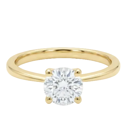 Anillo de Compromiso Oro 14K - Diamante Corte Redondo Brillante 1.00 CTW