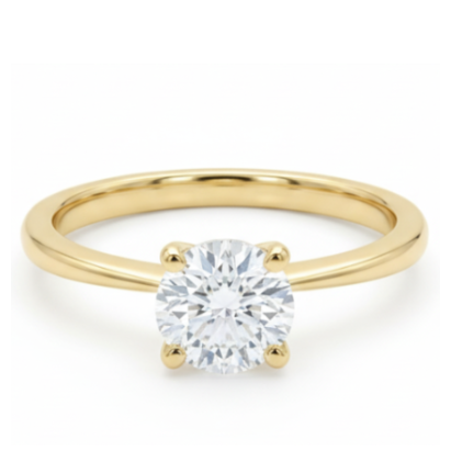 Anillo de Compromiso Oro 14K - Diamante Corte Redondo Brillante 1.00 CTW