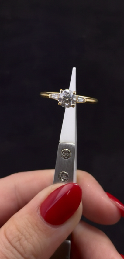 Anillo de Compromiso Oro 14K - Diamante Lab Grown Corte Redondo 0.95 CTW