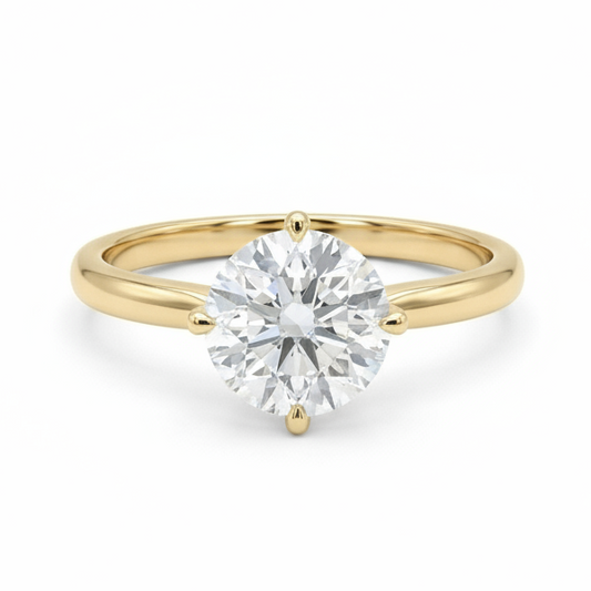 Anillo de Compromiso Oro 18K - Diamante Natural Corte Redondo 2.01 CTW